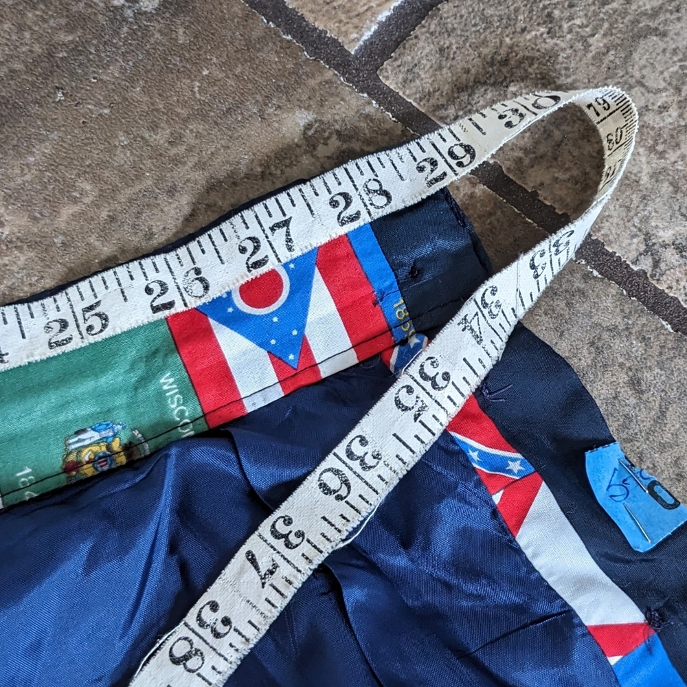 Vintage Rare Louis Feraud Pleated Midi State Flag Skirt Size 6 - Picture 6 of 12